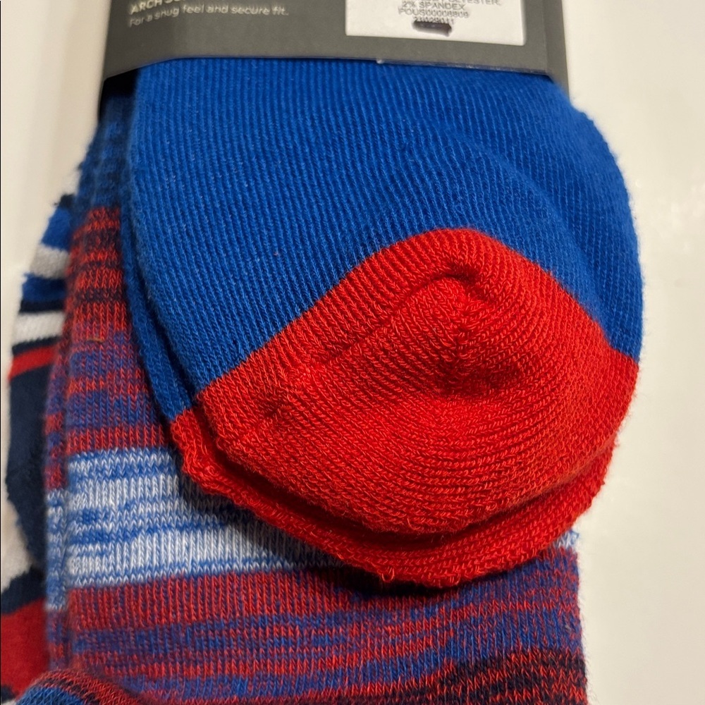 Alpine Men’s Ski Socks 2-Pack in Snowsport Stars and Stripes OTC Blue Red - Picture 9 of 11